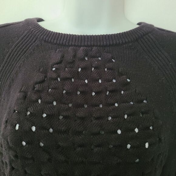Tory Burch Black Basket Knit Sweater S - Picture 4 of 8